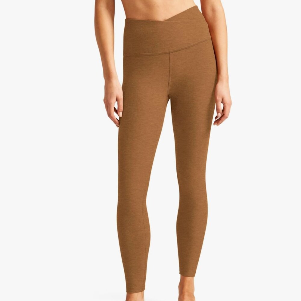 Beyond Yoga Women's Spacedye At Your Leisure Leggings in Carmel Toffee Heather